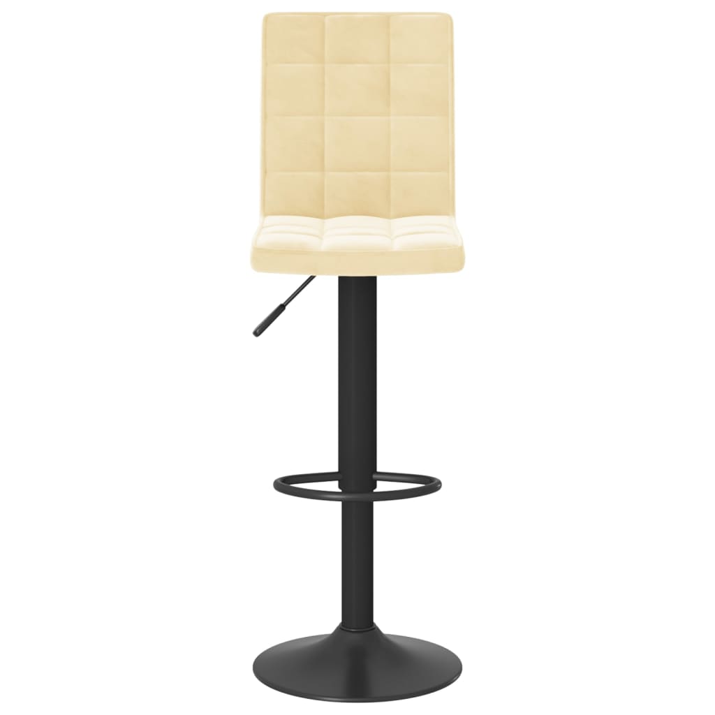 Bar stools, 2 pcs., cream, velvet
