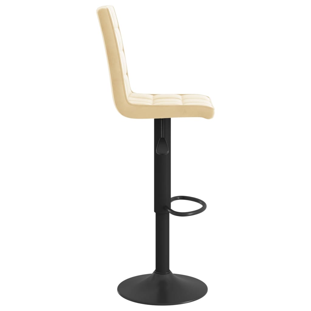 Bar stools, 2 pcs., cream, velvet