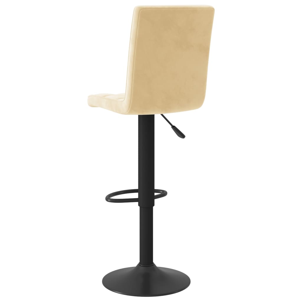 Bar stools, 2 pcs., cream, velvet