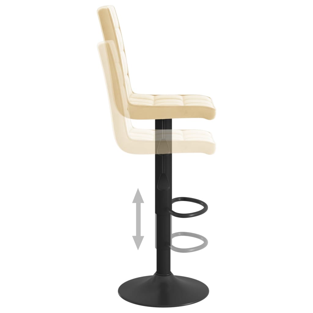Bar stools, 2 pcs., cream, velvet