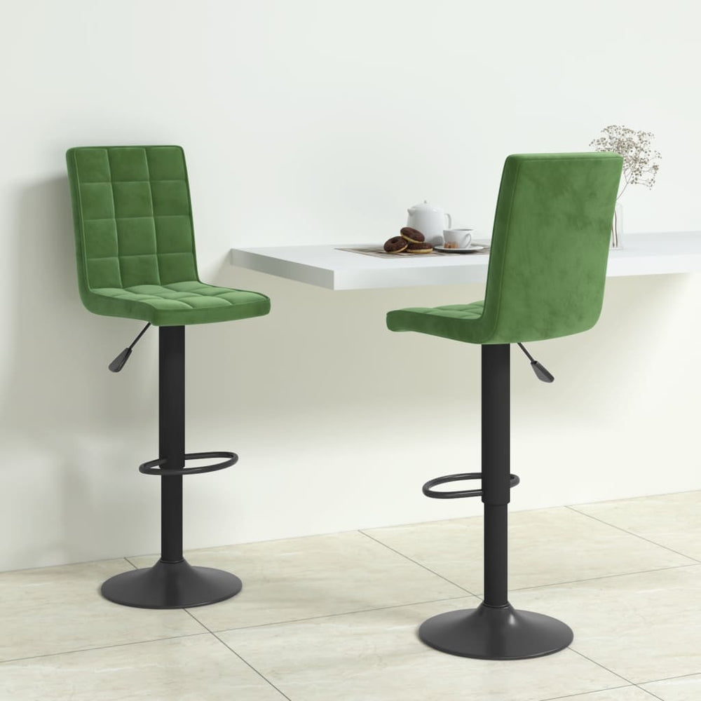 Bar stools, 2 pcs., dark green, velvet