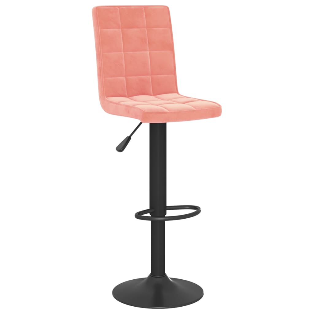 Bar stools, 2 pcs, pink, velvet