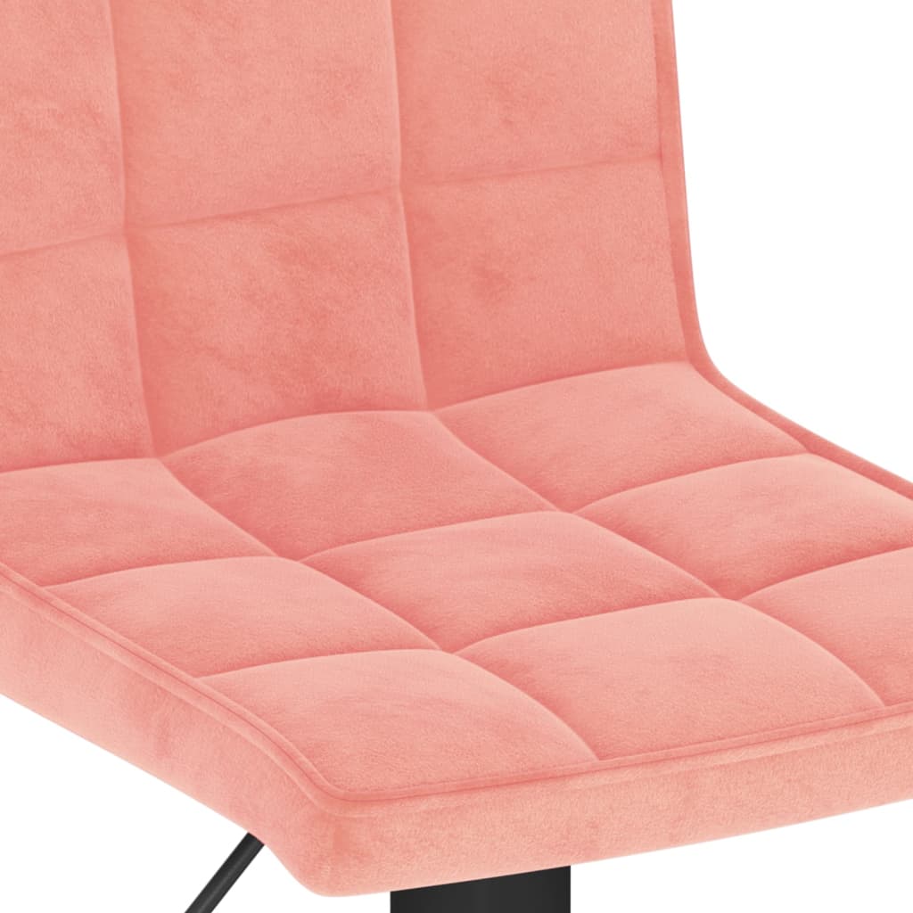 Bar stools, 2 pcs, pink, velvet