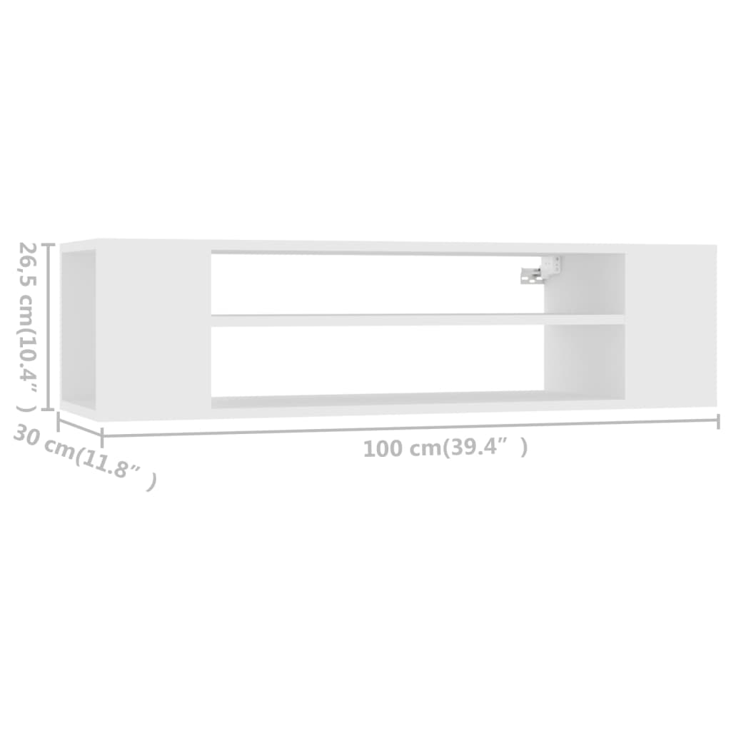 Pakabinama TV spintelė, balta, 100x30x26,5cm, mediena