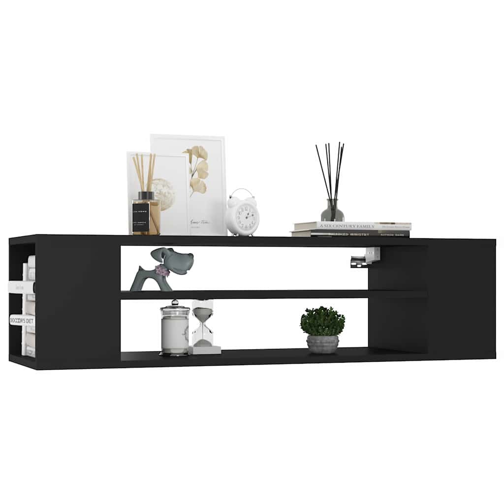 Pakabinama TV spintelė, juoda, 100x30x26,5cm, mediena