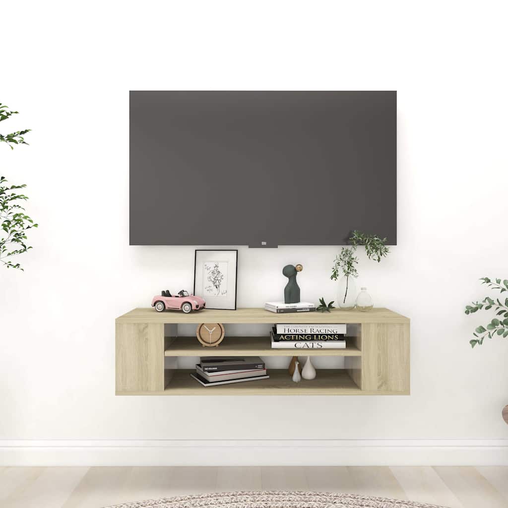 Pakabinama TV spintelė, ąžuolo, 100x30x26,5cm, apdirbta mediena