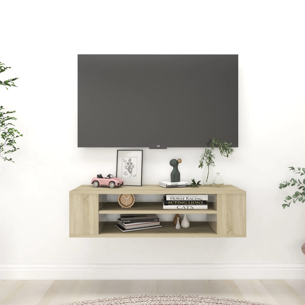 Pakabinama TV spintelė, ąžuolo, 100x30x26,5cm, apdirbta mediena