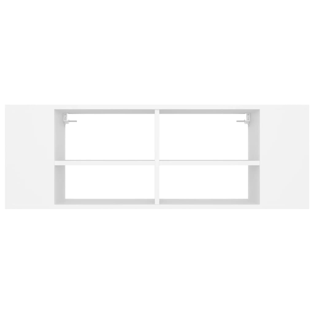 Wall-mounted TV cabinet, white, 102x35x35cm, engineered wood