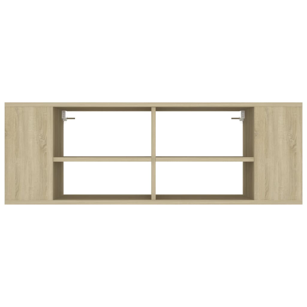 Wall-mounted TV cabinet, oak, 102x35x35cm, engineered wood