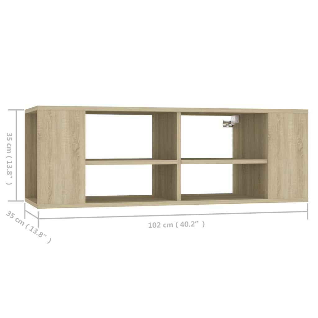 Sieninė TV spintelė, ąžuolo, 102x35x35cm, apdirbta mediena
