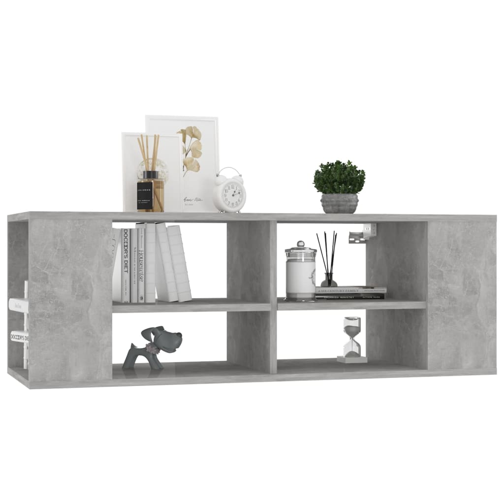 Sieninė TV spintelė, pilka, 102x35x35cm, apdirbta mediena