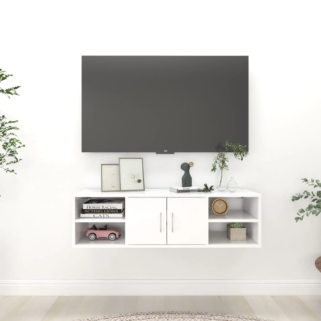 Wall shelf, white, 102x30x29cm, engineered wood