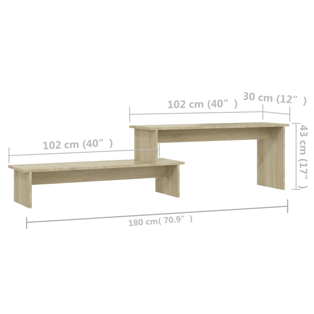 TV cabinet, oak, 180x30x43cm, treated wood