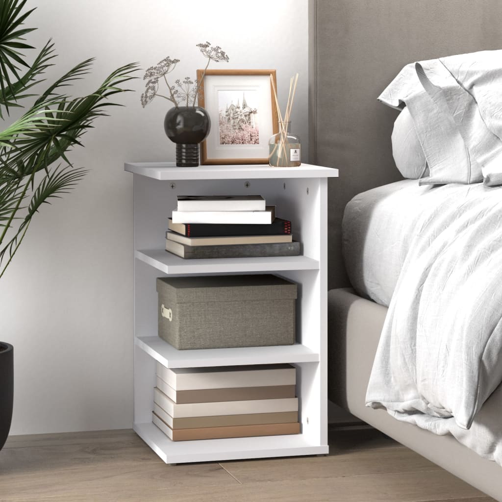 Side table, white, 35x35x55cm, engineered wood
