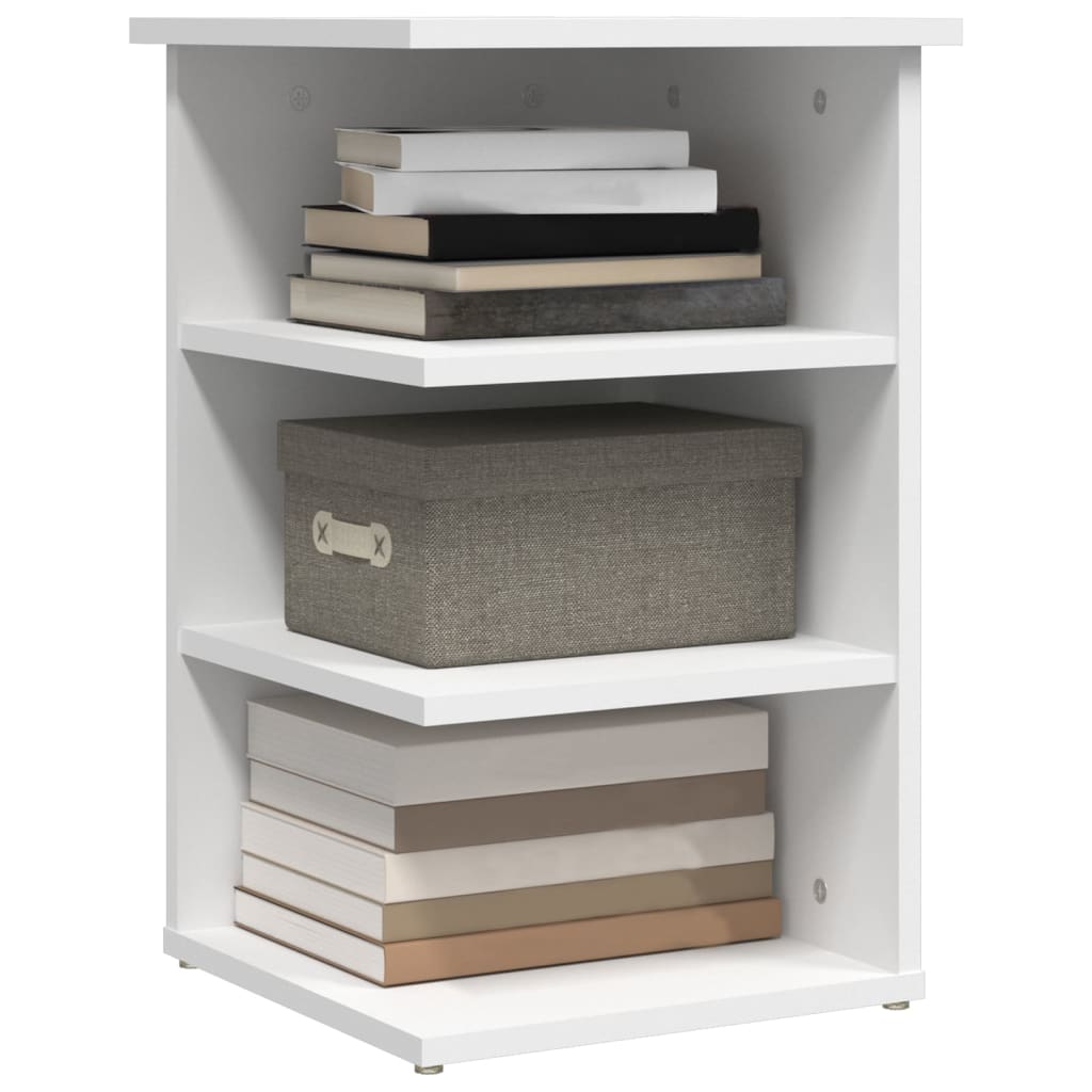 Side table, white, 35x35x55cm, engineered wood