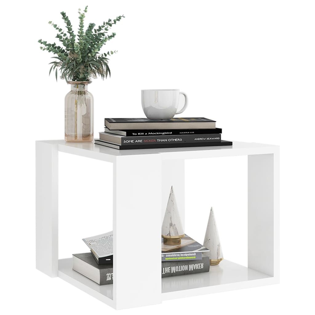 Coffee table, white, 40x40x30cm, engineered wood