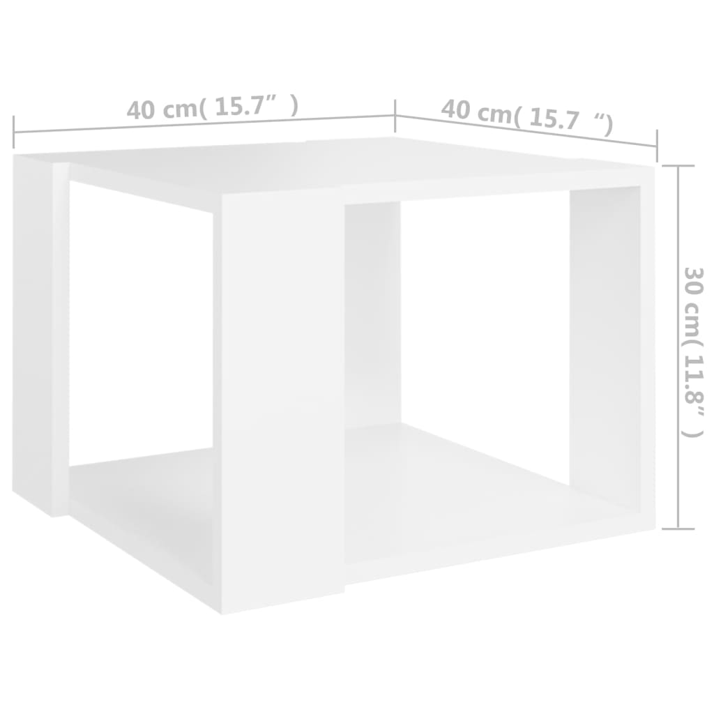 Coffee table, white, 40x40x30cm, engineered wood
