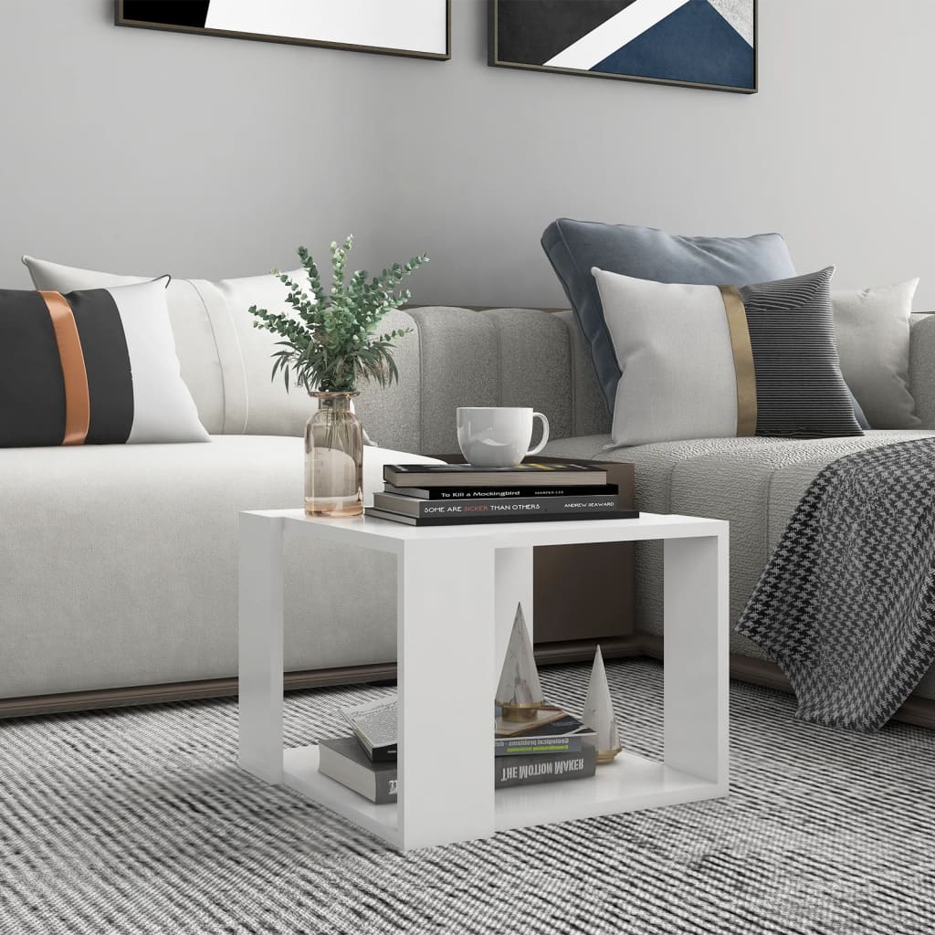 Coffee table, white, 40x40x30cm, engineered wood