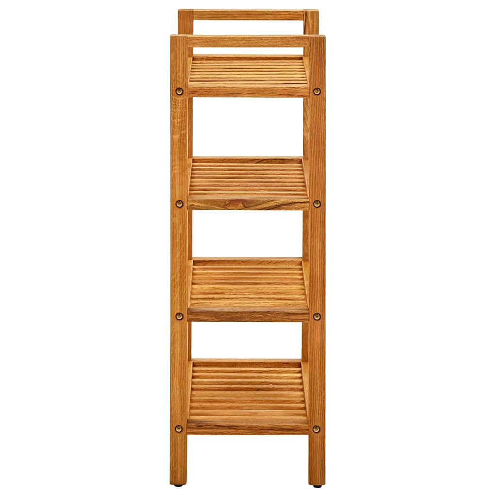 Shoe rack with 4 shelves, 50x27x80cm, solid oak