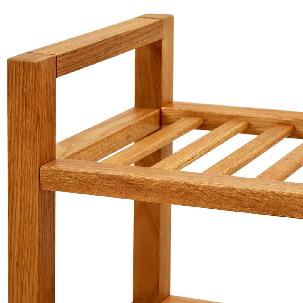 Shoe rack with 4 shelves, 50x27x80cm, solid oak