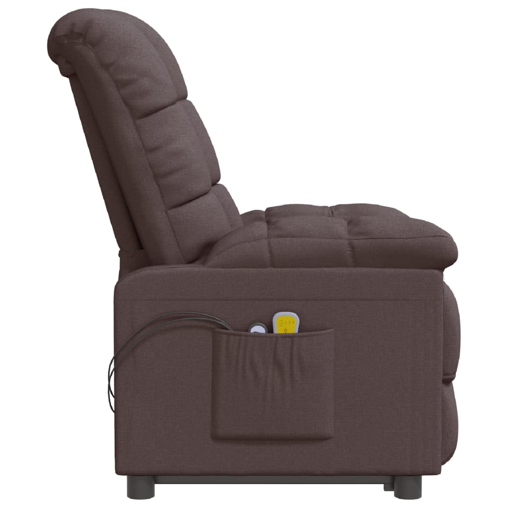 Electric massage chair, dark brown, fabric