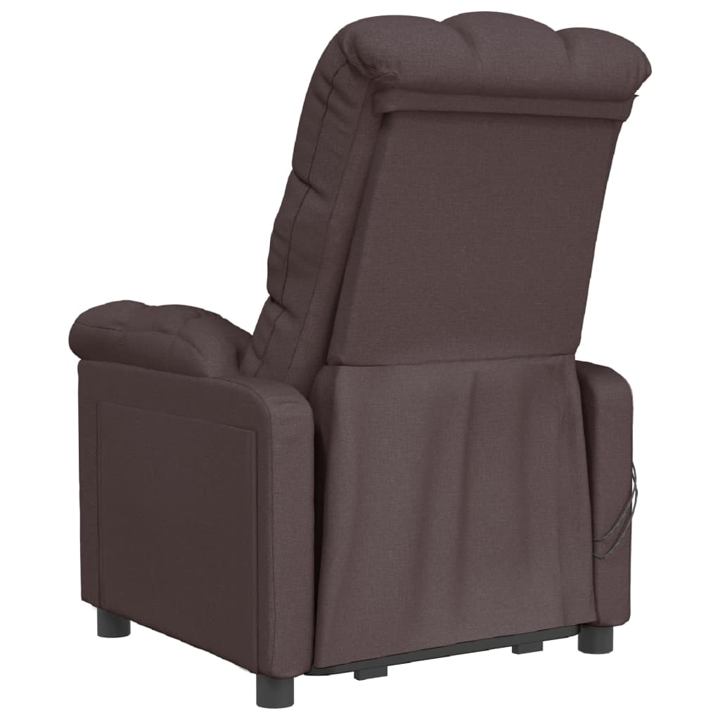 Electric massage chair, dark brown, fabric