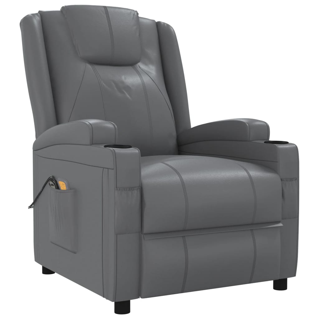 Electric massage chair, anthracite, artificial leather