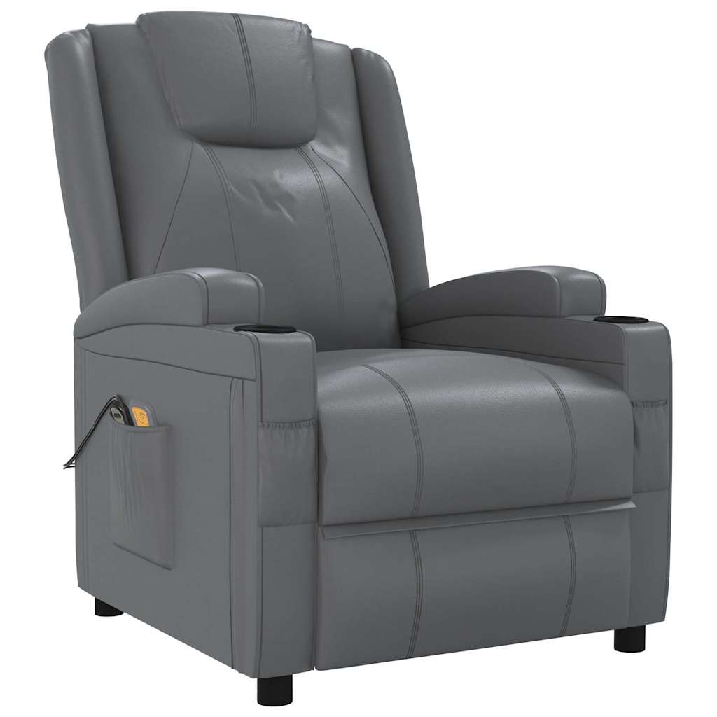 Electric massage chair, anthracite, artificial leather