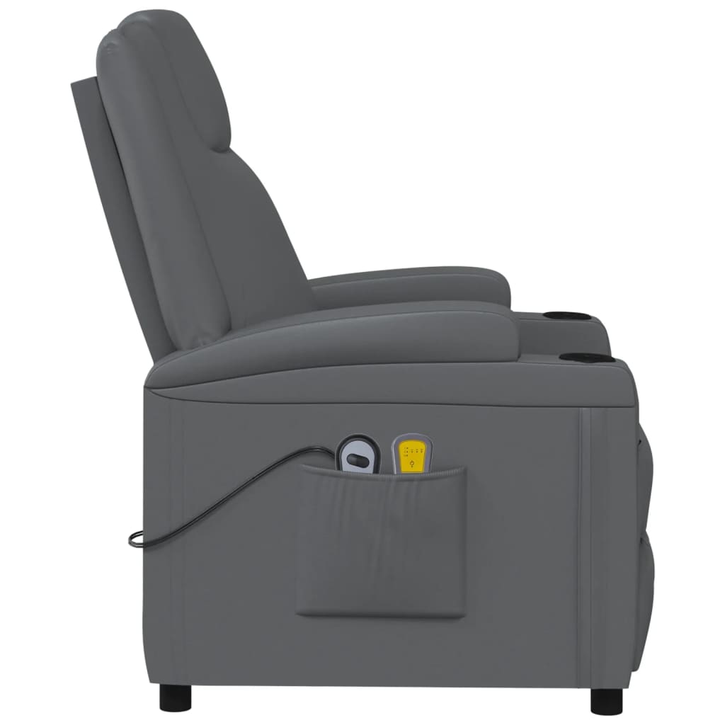 Electric massage chair, anthracite, artificial leather