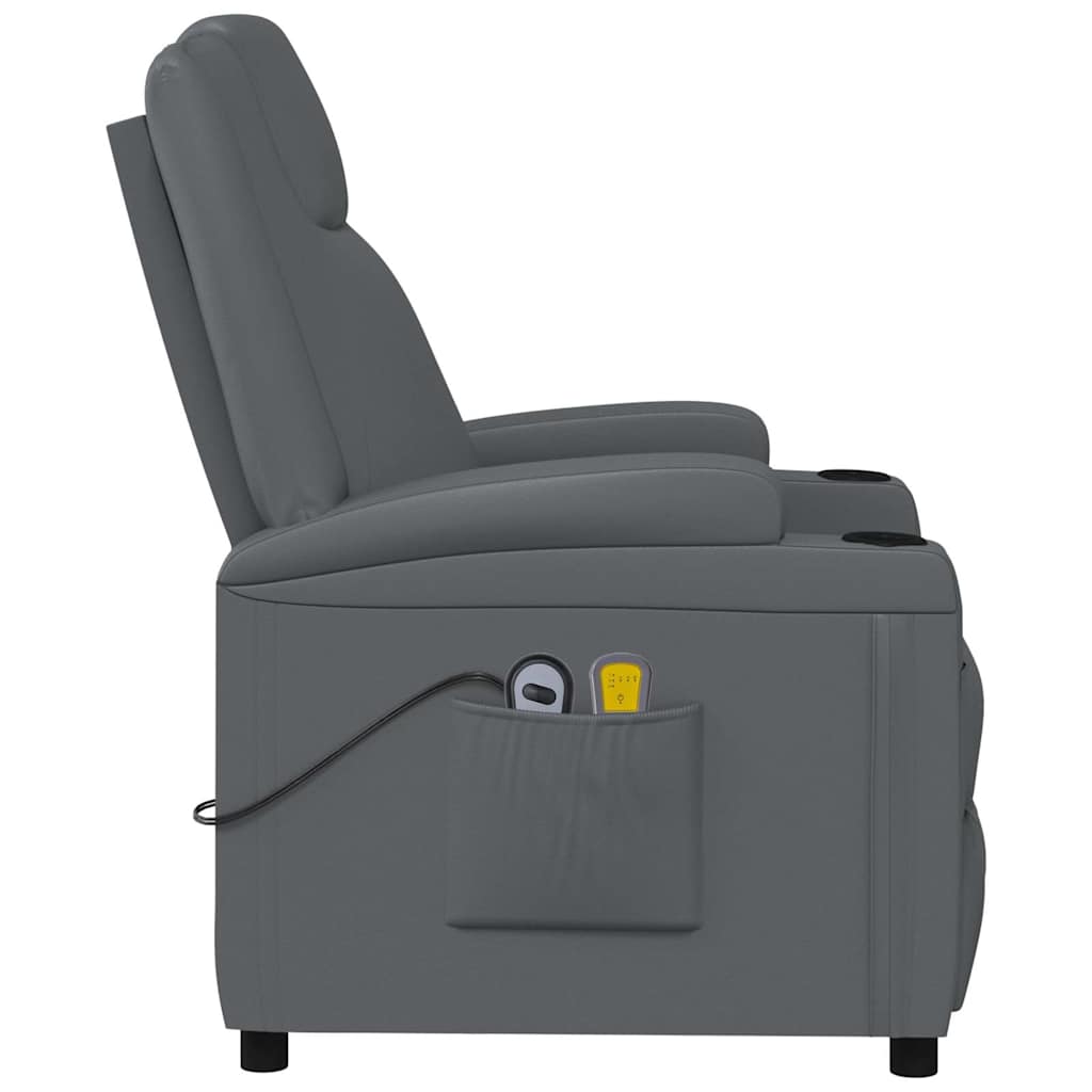 Electric massage chair, anthracite, artificial leather