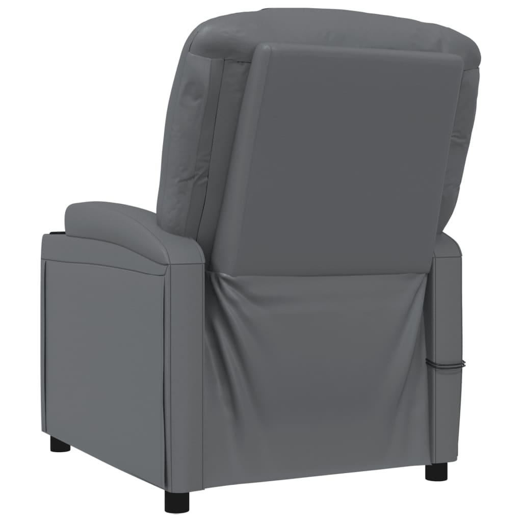 Electric massage chair, anthracite, artificial leather
