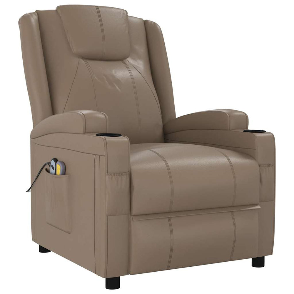 Electric massage chair, cappuccino color, artificial leather