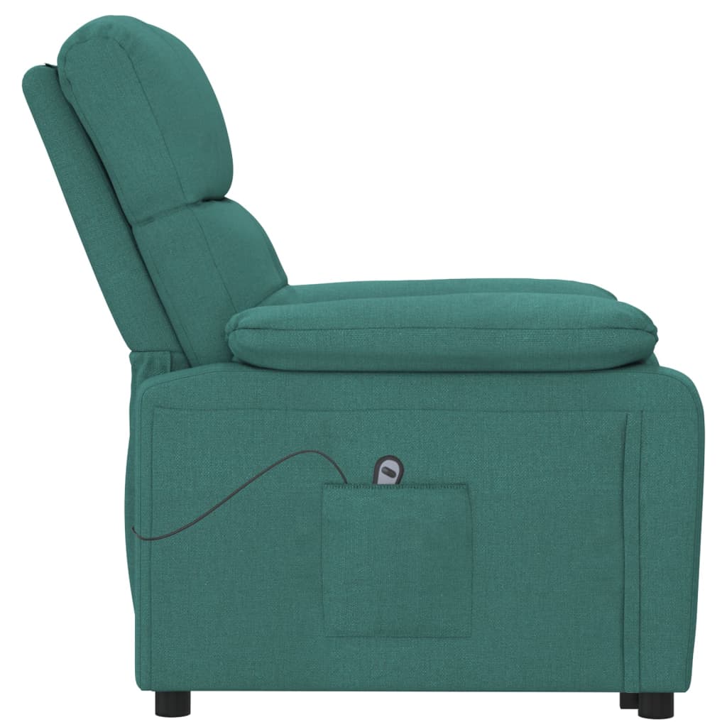 Electric recliner, dark green, fabric