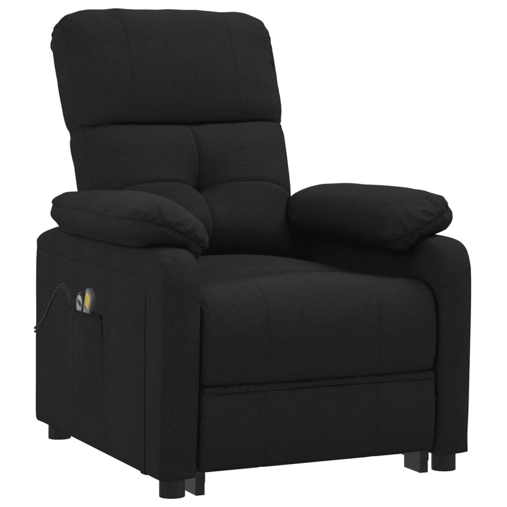 Electric massage chair, black, fabric