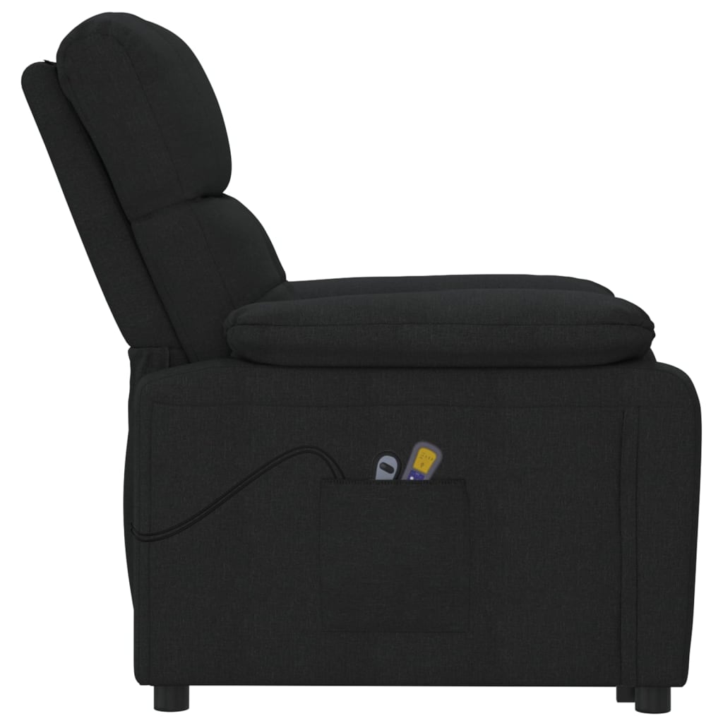 Electric massage chair, black, fabric