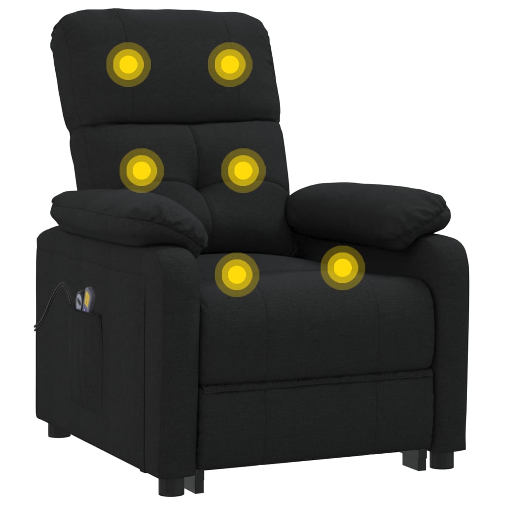 Electric massage chair, black, fabric