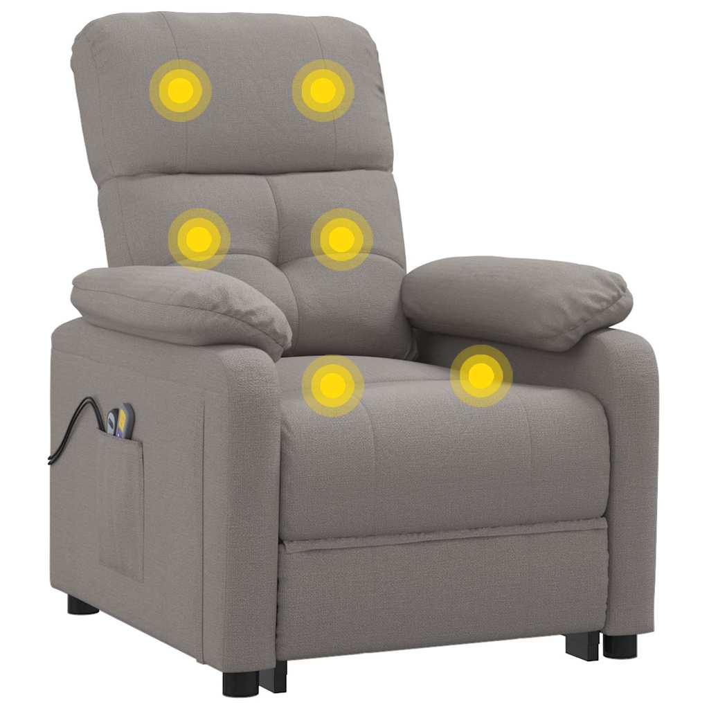 Elektrinis masažinis krėslas, taupe spalvos, audinys