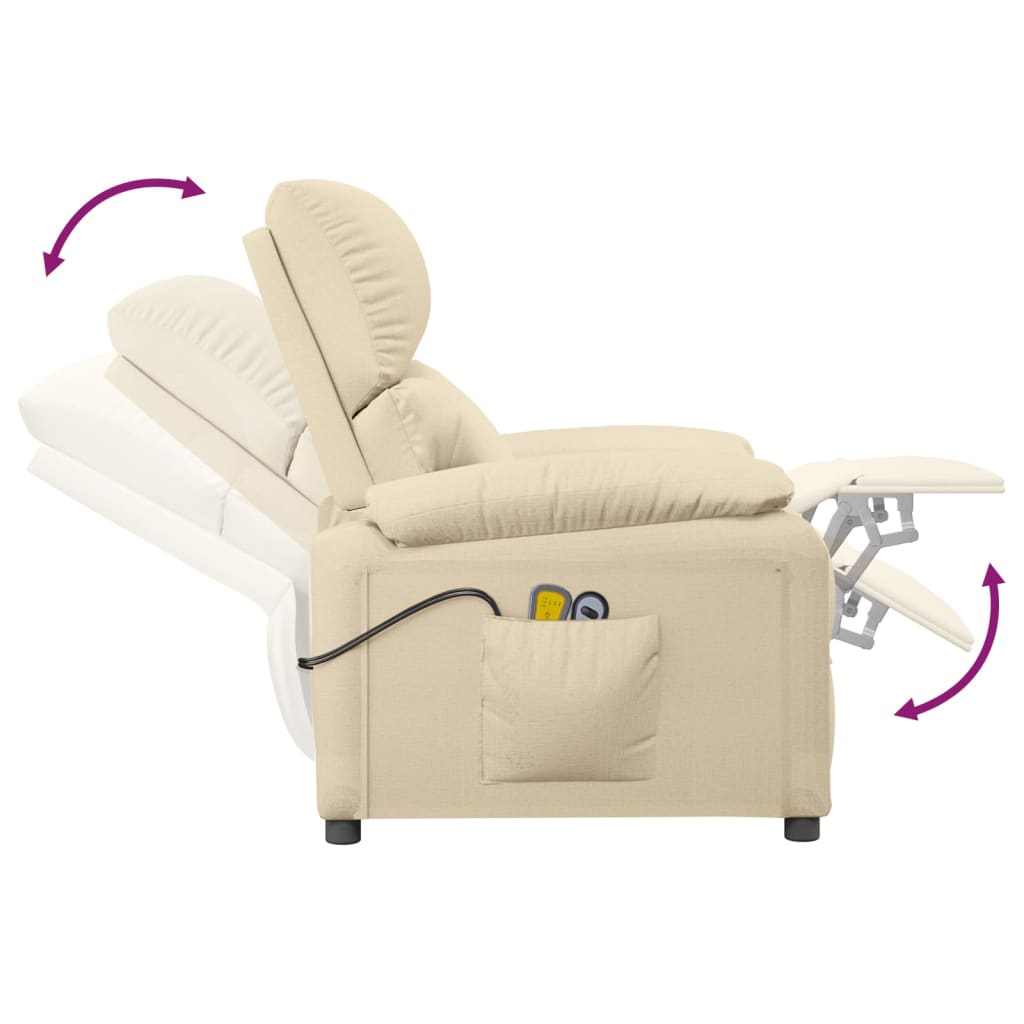 Electric massage chair, cream, fabric
