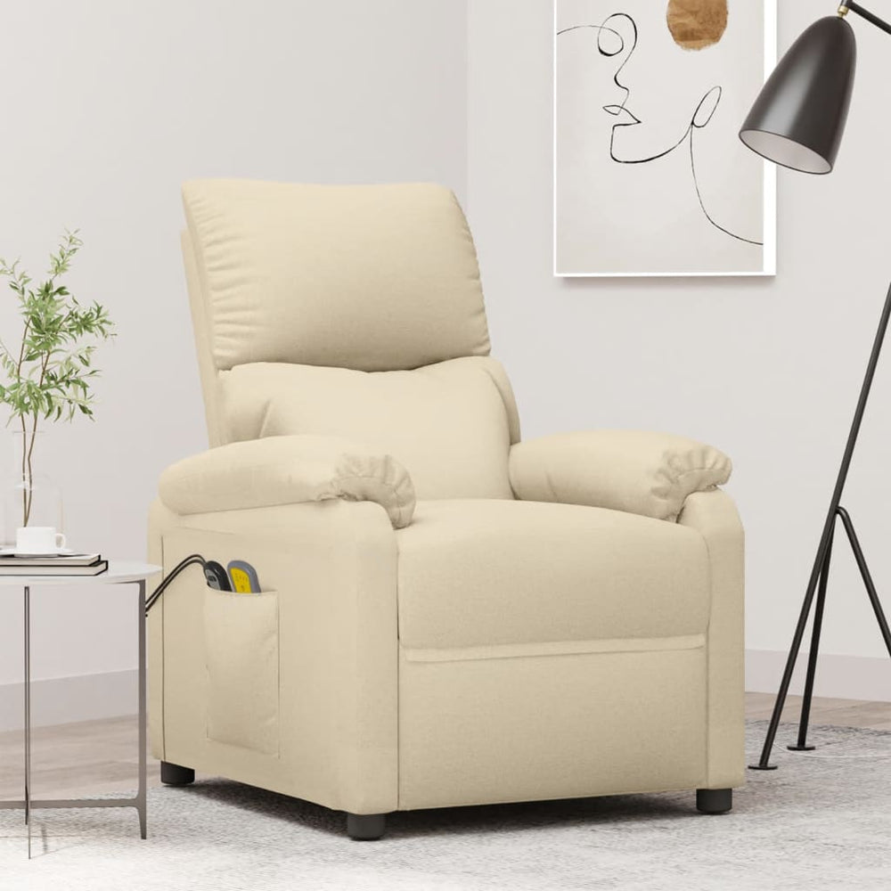 Electric massage chair, cream, fabric