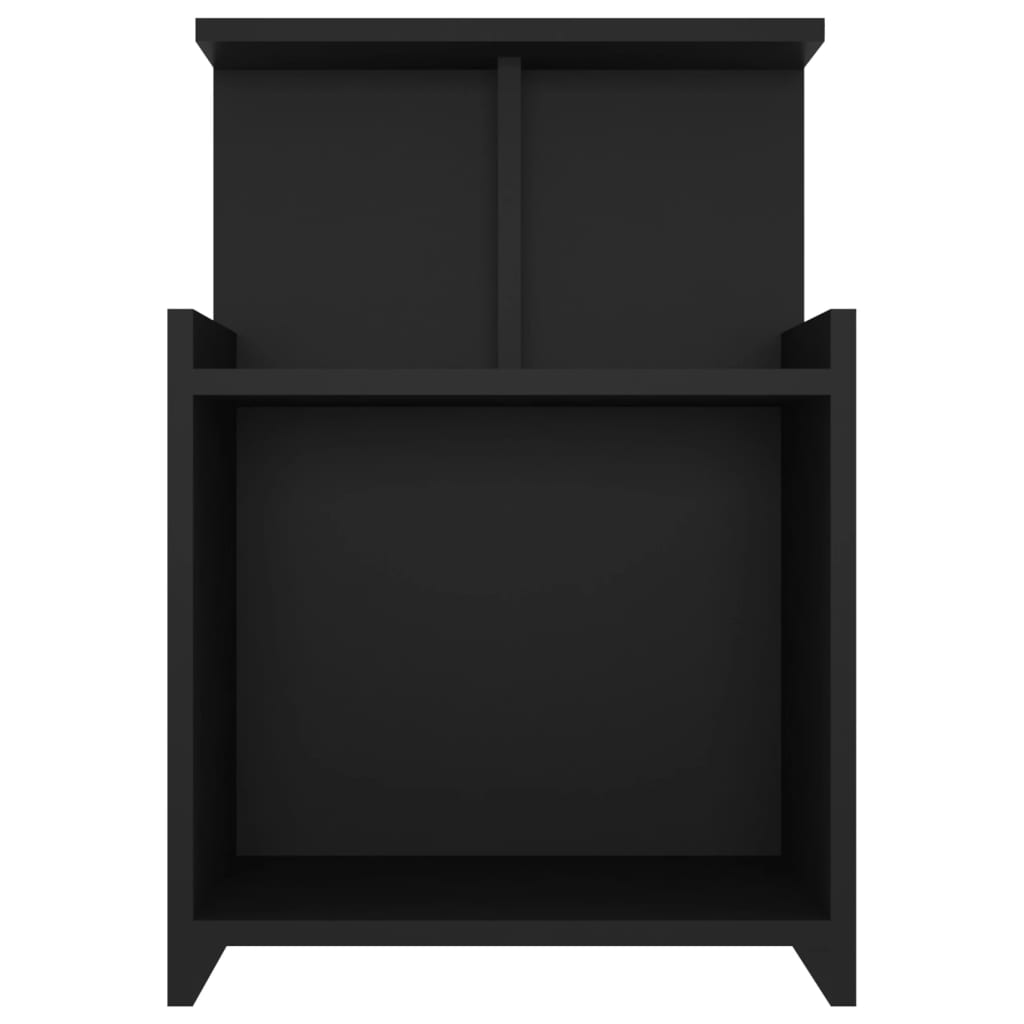 Bedside table, black, 40x35x60cm, engineered wood
