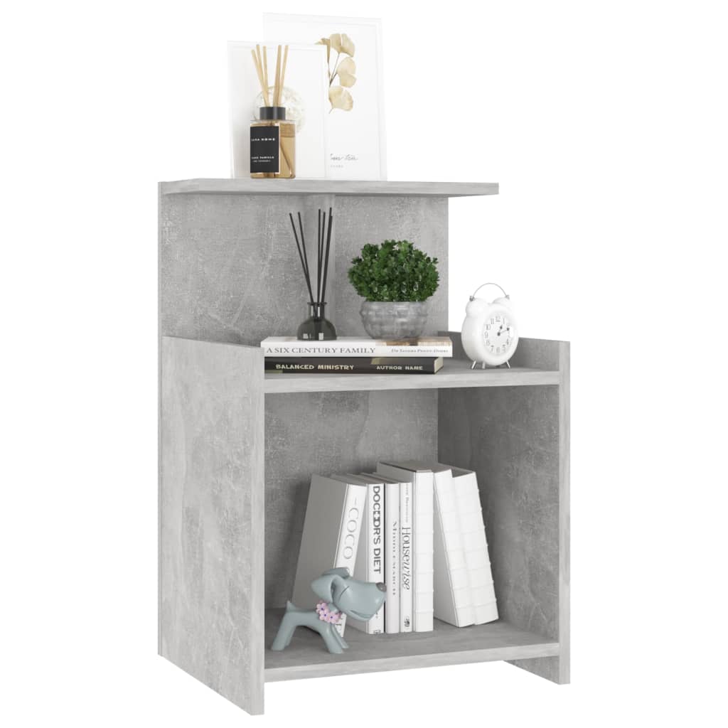 Bedside tables, 2 pcs., concrete, 40x35x60cm, treated wood