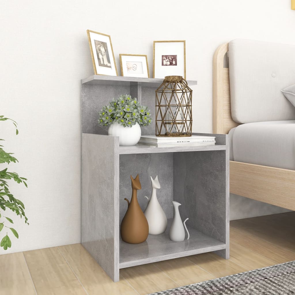 Bedside tables, 2 pcs., concrete, 40x35x60cm, treated wood