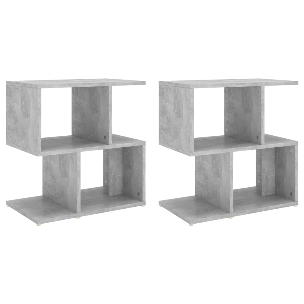 Naktinės spintelės, 2vnt., betono, 50x30x51,5cm, mediena
