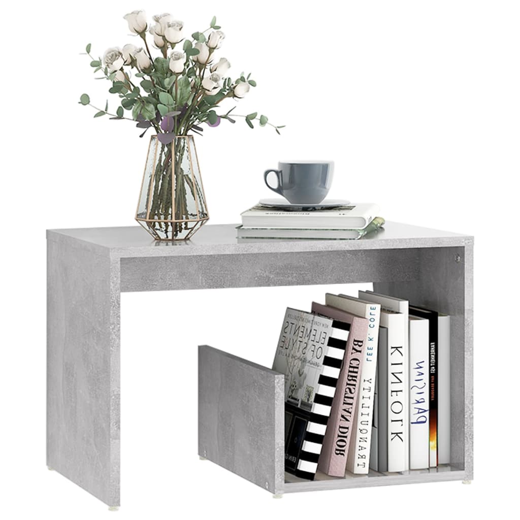 Side table, concrete grey, 59x36x38cm, engineered wood