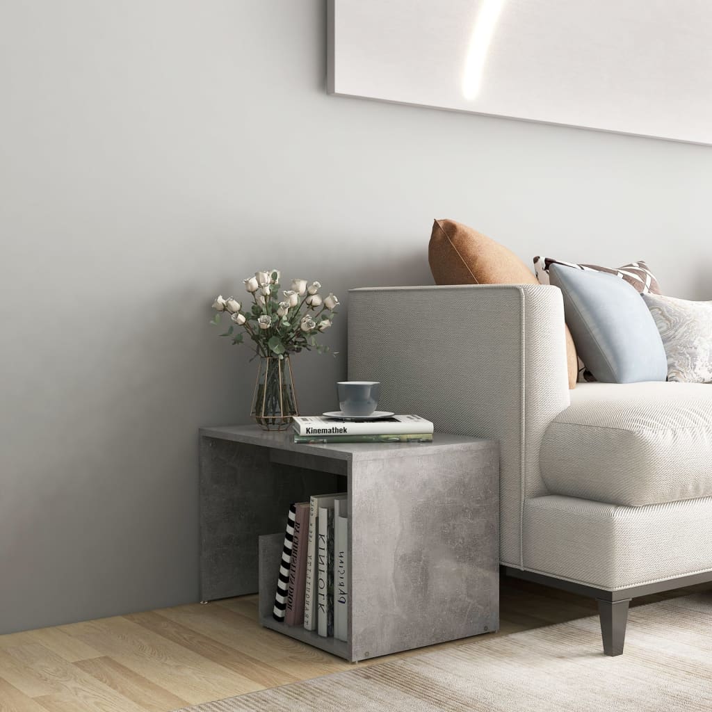 Side table, concrete grey, 59x36x38cm, engineered wood