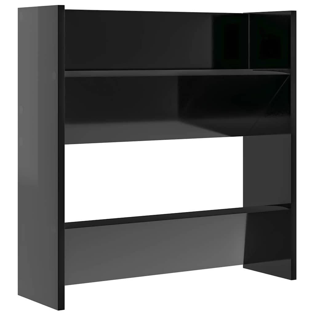 Sieninės spintelės batams, 2vnt., juodos, 60x18x60cm, mediena