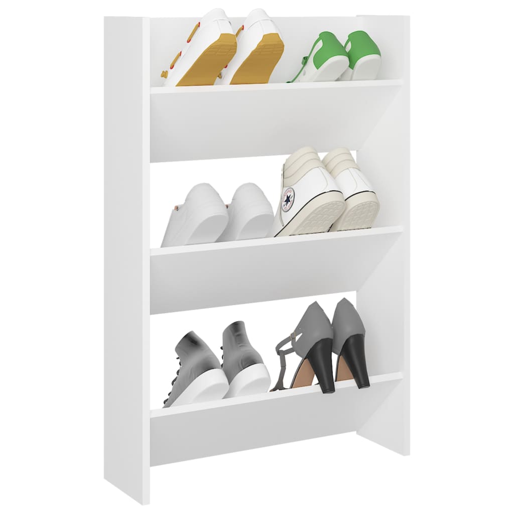 Wall shoe cabinet, white, 60x18x90cm, particle board