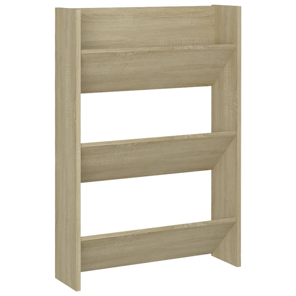 Wall-mounted shoe cabinets, 2 pcs., oak, 60x18x90cm, chipboard