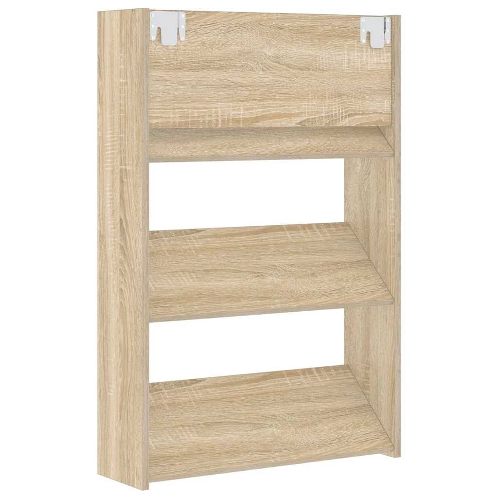 Wall-mounted shoe cabinets, 2 pcs., oak, 60x18x90cm, chipboard
