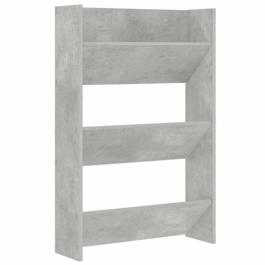 Wall-mounted shoe cabinets, 2 pcs., grey, 60x18x90cm, chipboard